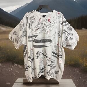 Rare 2006 Nike Air Jordan 3 Fire Red Retro Shirt Sz XXL Vintage Cement III